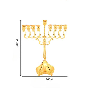 9 Branches Light Luxury Candlestick Silver Israel Jewish Candle Holder Stand Retro Table Romantic Dinner Home Decorations