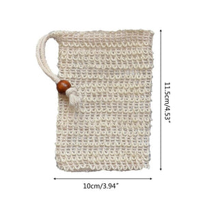 Natural Cotton Linen Foaming Soap Bag Saver Net Mesh Massage Exfoliator Bathing Bubble Maker