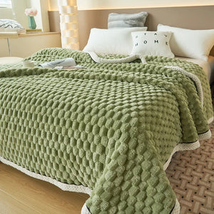 Winter Blanket Lamb Wool Thick Double Side Microfiber Flannel Super Soft Throw for Bed Comfortable Warm Comforter