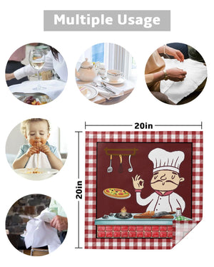 Red Plaid Kitchen Chef Gourmet Table Runner Wedding Party Dining Table Cover Cloth Placemat Napkin Home Kitchen Decoration