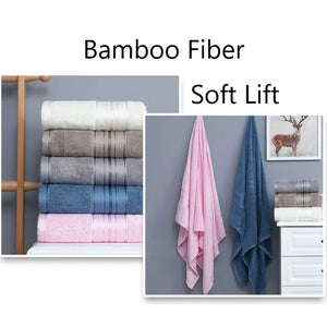 Inyahome Set of 1/2/4 Bathroom Towels Set Jacquard Bamboo Fibre Bath Towel Luxury Soft Adult Home Bathroom Beach Hotel Towels 타월