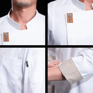 Chef Uniform Long Sleeve Autumn and Winter New Restaurant Dining Kitchen Kitchen Gourmet City Barbecue Restaurant Canteen Work C