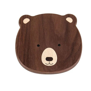 Creative cute bear insulation cat paw drinking coaster wooden mat gourmet kitchen insulation tray dining table table mat