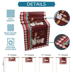 Red Plaid Kitchen Chef Gourmet Table Runner Wedding Party Dining Table Cover Cloth Placemat Napkin Home Kitchen Decoration