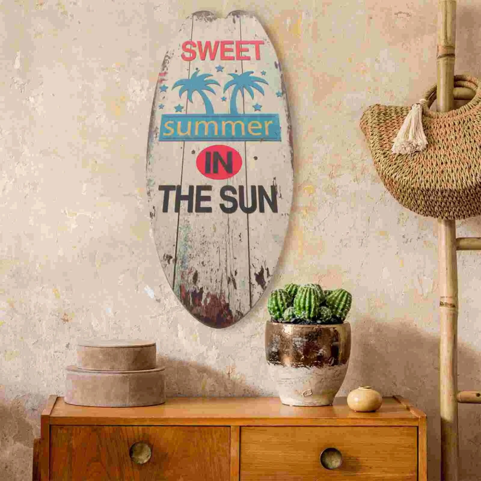 3 Pcs Summer Home Decor Surfboard Decoration Beach Theme Coastal Wall Outdoor Signs Seaside