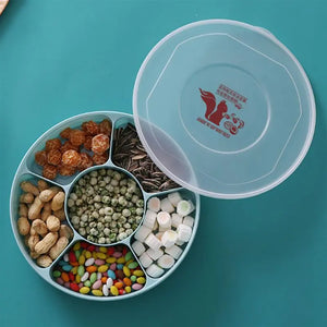 Tray Serving Snack Fruit Divided Plate Box Appetizer Lid Candy Platter Compartment Storage Food Nut Dried Snacks Plastic Dish