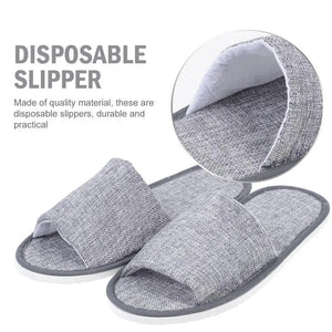 6 Pairs Hotel Disposable Slippers One-Off Slippers Indoor Nonslip Slippers Cotton Linen Thickened Foot Pads Foot Care 28x11cm