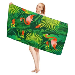 Flamingo Printed Soft Beach Towel Sand Free Pool Blanket Thin Quick Fast Dry Absorbent Oversized Lightweight Bath Towels