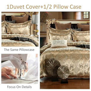 Luxury Bedding Set Jacquard Queen Quilt Cover With Pillowcase Duvet Cover Set European Style Pattern Bed Set King Size Adult