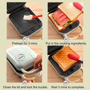 Mini Sandwich Machine Breakfast Maker Multi Cookers Toasters Electric Ovens Hot Plates Bread Pancake Waffle Donuts