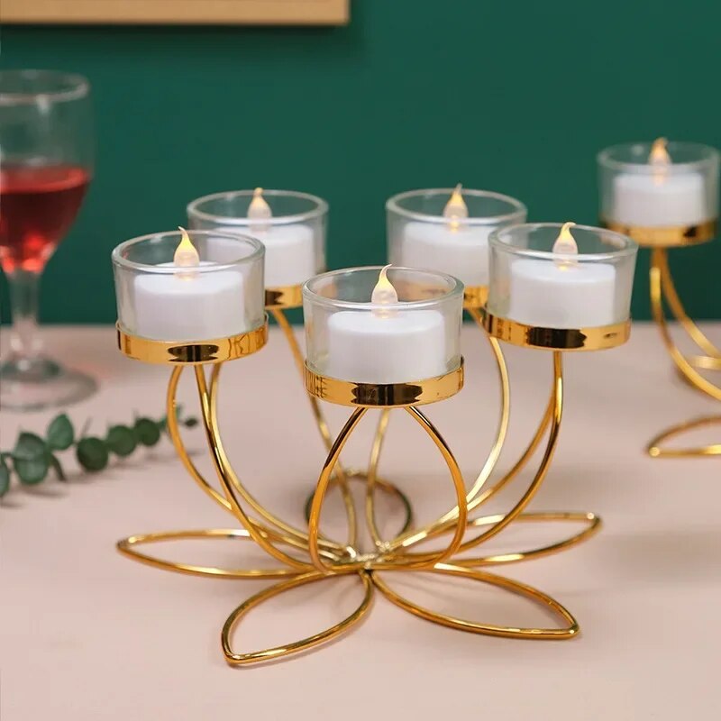 Mental Candlestick Holder Candlestick Holders for Romantic Candlelight Dinner Props Modern Table Decoration Retro Style Bedroom