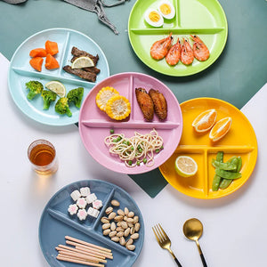 Fat Reducing Plate Divide One Person Breakfast Dinner Plate, Children's Plate Divide Mesh Plate Melamine Material Dinner Plates