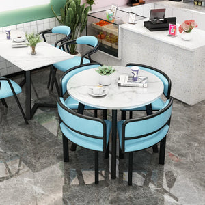 Marble Round Dining Tables Mobile Set 4 Chairs Modern Center Table Luxury White Desk Mesas De Jantar Home Furniture GPF11XP