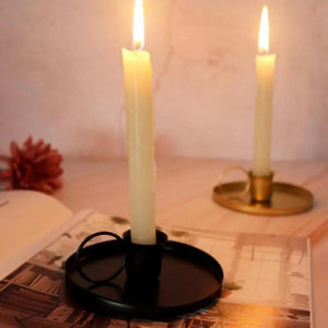 Creative Retro Candle Holder Metal Candlestick Taper Candle Holder With Handle For Tabletop Wedding Party Christmas Decoration