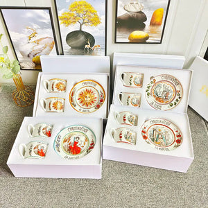 Tarot Star Sun Coffee Cups and Saucers Creative Tableware Plates Dishes Coffee Cups Wholesale Mug For Tea Kitchen Accessories