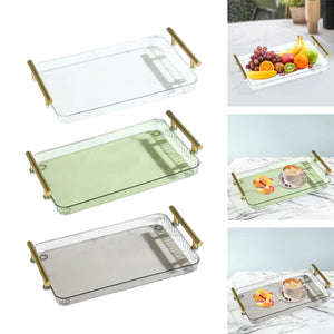 Rectangular Serving Tray Breakfast Tray 12"x8" Elegant Serving Tray with Handles for Ottoman Bathroom Cafe Party Living Room