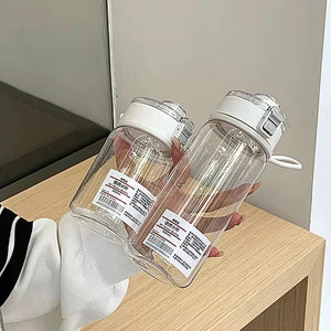 400ml 600ml Transparent Plastic Water Bottles with Time Scale Rope BPA Free Leakproof Drink Bottle Travel Drop-resistant Tea Cup