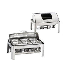 Stainless steel silver golden colour luxury server chafer food warmer buffet equipment set catering chaffing dish stove