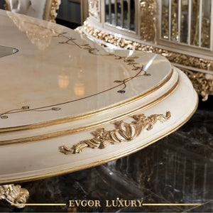 Custom European Luxury Dining Tables And Chairs French Palace Villa Solid Wood Hand Carved Dining Room Furniture Nordic Chairs