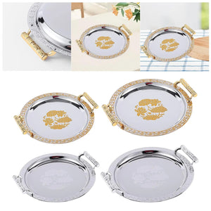 Modern Elegant Fruit Dessert Tray with Handles for Home Bedroom Parties