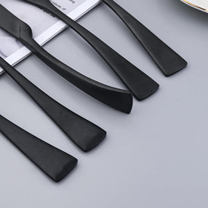 Black Matte 304 Stainless Steel Cutlery Set Mixed Color Knife Set Fork Spoon Cutlery Home Cooking Utensils