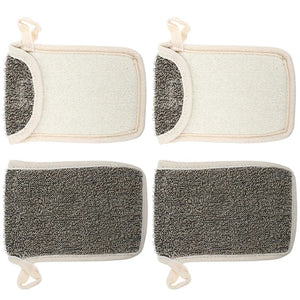 4 Pcs Cleaning Sponges Black Linen Soap Bag Bar Home Supply Multi-function Savers Flax