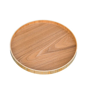 Japanese Style Round Tray Food Serving Plate Wood Snack Deseert Plate Teaboard Natural Tea Food Server Dishes Drink Platter WF