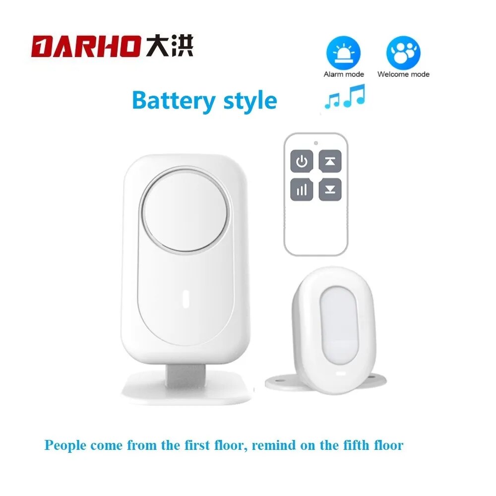 Darho Wireless Music Door Bell Guest Welcome Chime Alarm PIR Motion Sensor For Shop Entry Security Infrared Detector Doorbell