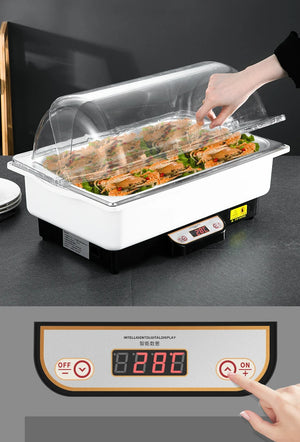 Multi design rust resistence stainless steel rectangle buffet table top steam food warmer display for catering