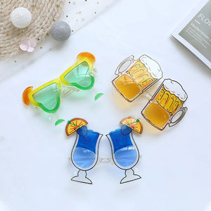 1Pc Hawaii Luau Party Glasses Tropical Flamingo Pinepple Shell Sunglasses Summer Pool Beach Birthday Wedding Party Decoration