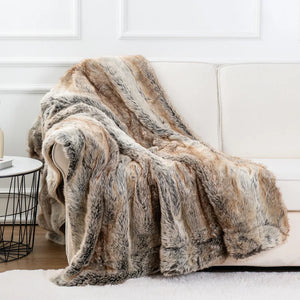 European Luxury Faux Fur Blankets For Beds Double Layer Fluffy Soft Warm Home Decoration Imitated Fox Fur Mink Throw Blankets