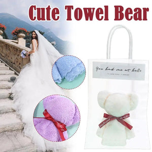 Coral Velvet Bear Plush Towel With Bag Cute Bear Baby Towels Soft Absorbent Bath Face Hand Towel For Wedding Business E9z2