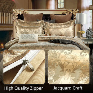 Luxury Bedding Set Jacquard Queen Quilt Cover With Pillowcase Duvet Cover Set European Style Pattern Bed Set King Size Adult