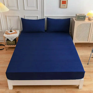 Solid color Polyester Cotton fabric Bed fitted sheet Pillowcase 1.5m 1.8m Mattress cover Bed linen