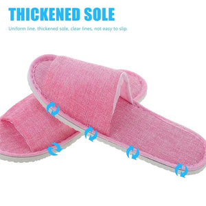 6 Pairs Hotel Disposable Slippers One-Off Slippers Indoor Nonslip Slippers Cotton Linen Thickened Foot Pads Foot Care 28x11cm