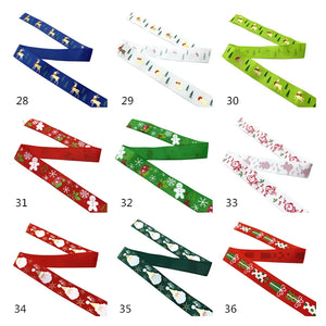 25mm Christmas Ribbons Printed Grosgrain Ribbons for Gift Wrapping Wedding Decoration Hair Bows DIY