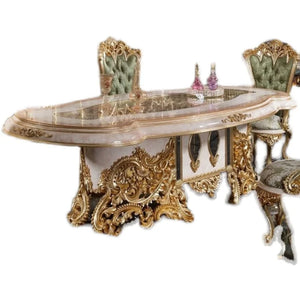 Custom European Dining Tables And Chairs French Palace Villa Solid Wood Hand Carved Art Restaurant Furniture Dining Table Set