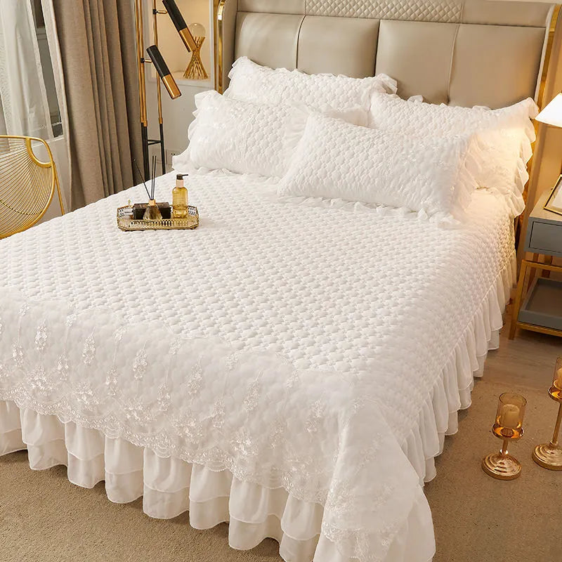 WOSTAR Quilted thicken white bed sheet summer bedspread couple 2 people bed linens luxury double bed bedding king size 180x200cm