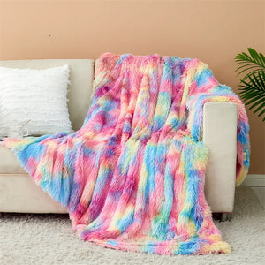 Gradient Faux Fur Throw Blanket Sage Green Fuzzy Fluffy And Shaggy Faux Fur Soft And Thick Throw Blankets for Couch, Sofa