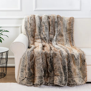 European Luxury Faux Fur Blankets For Beds Double Layer Fluffy Soft Warm Home Decoration Imitated Fox Fur Mink Throw Blankets