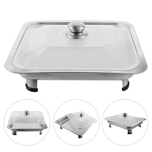 Chafing Dish Buffet Set Stainless Steel Rectangular Chafers Cover Lid Buffet Server Food Warmer Catering Pan Hot Steam