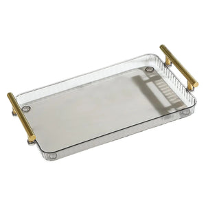 Rectangular Serving Tray Breakfast Tray 12"x8" Elegant Serving Tray with Handles for Ottoman Bathroom Cafe Party Living Room