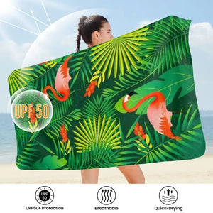 Flamingo Printed Soft Beach Towel Sand Free Pool Blanket Thin Quick Fast Dry Absorbent Oversized Lightweight Bath Towels