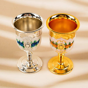 30ml Metal Wine Glasses Retro Wine Cup Goblet Vintage European Style Champagne Cocktail Glasses Bar Home Decor Drinkware