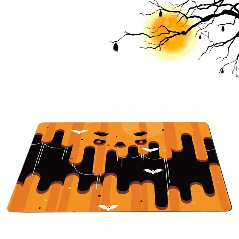 Halloween Front Door Blanket Welcome Guest Front Door Mat Reusable Decorative Holiday Floor Door Rug For Stairs Kitchen Porch