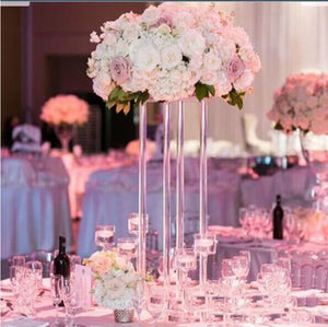 5 set Acrylic Floor Vase Clear Flower Vase Table Centerpiece For Marriage Vintage Floral Stand Columns For Wedding Decoration