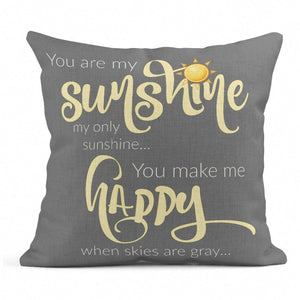 You are my only sunshine gray yellow linen pillowcase 60*60 sofa cushion cover 40*40 home decoration can be customized