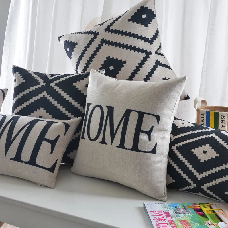 Geometric Cushion Cover Black White Nordic Home Decor Custom Pillow Cover 30*50Cm Decorative Pillows Dropshipping Throw Pillows