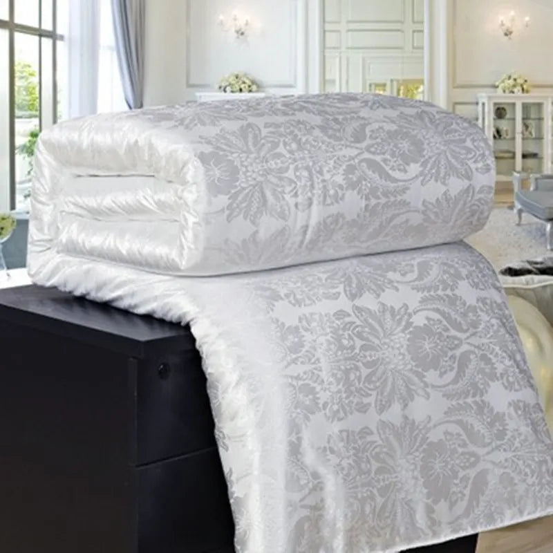 New Natural/Mulberry Luxury Silk Comforter Duvet Hand-made Twin Queen King Full size Blanket Quilt jacquard Bedding in Filler