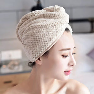 Micro Fiber Hair Towel Hair Drying Towels Quick Magic Dry Hat Cap Twist Head Towel with Button SAL99